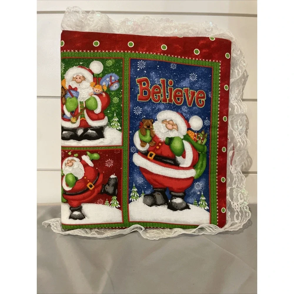 Handmade Scrapbook‎ Quilt Vintage Christmas Photo Album, Santa